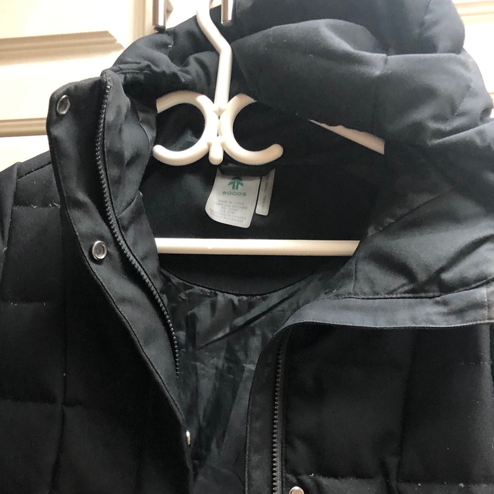 Woods Black Women's Puffer Jacket with Hood